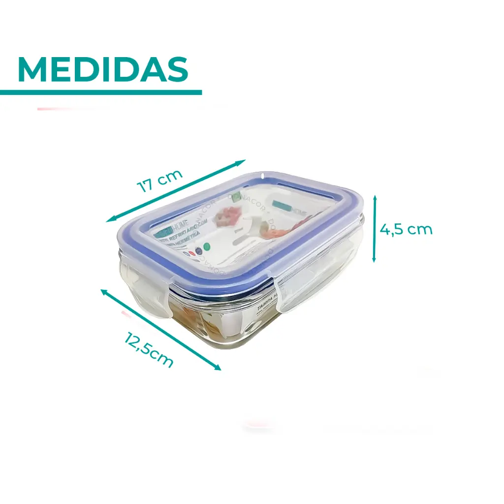 Kit 10 Potes de Vidro 640ml Hermético Marmita Fit com Tampa 4 Travas